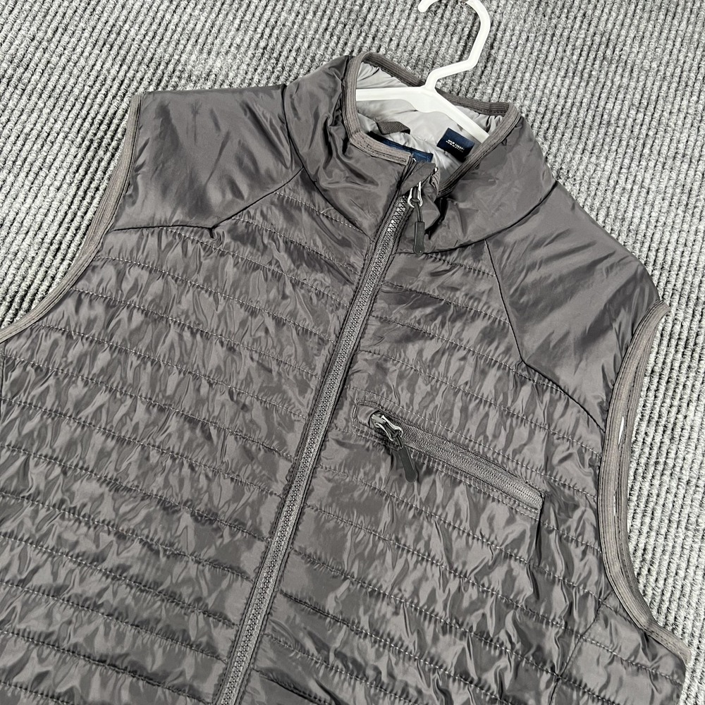 Nat Nast Vest Mens Large Gray Quilted Puffer Full Zip Mock Neck Zip Pockets